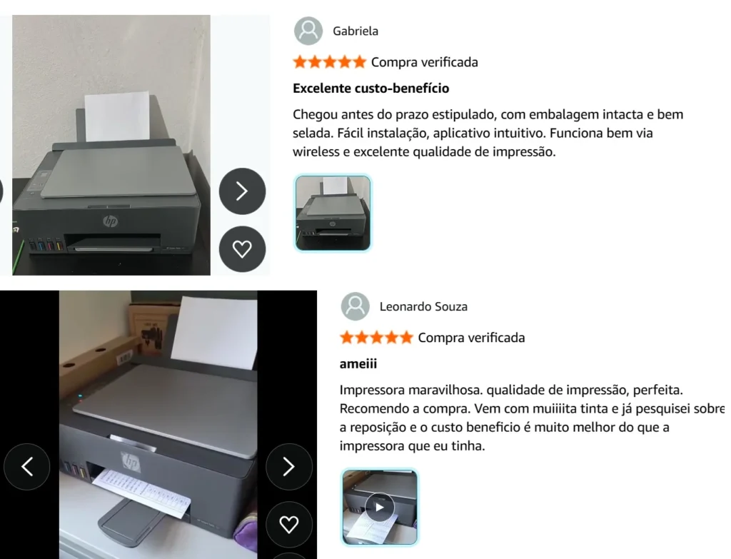 notas e avaliacoes hp 581 smart tank