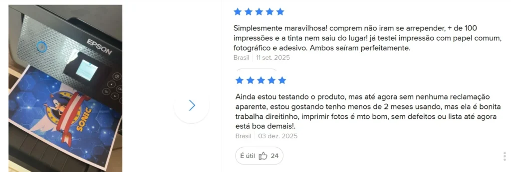 elogios impressora epson l4260