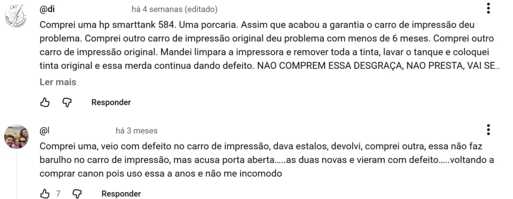 relatos negativos hp 581