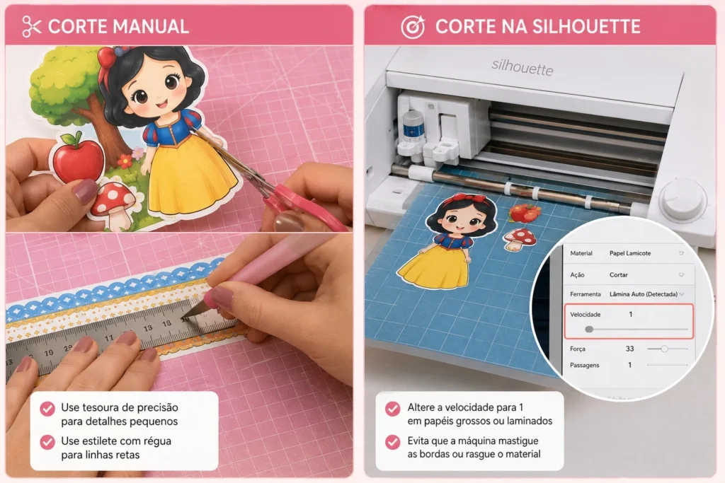 como cortar papel para fazer topo de bolo