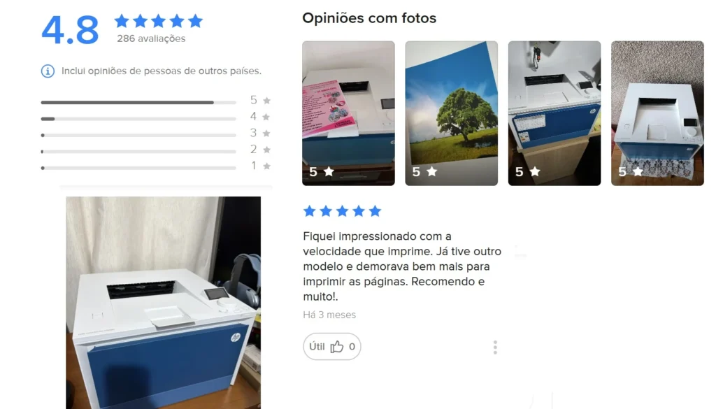 avaliacoes compradores 4203dw hp laser colorida