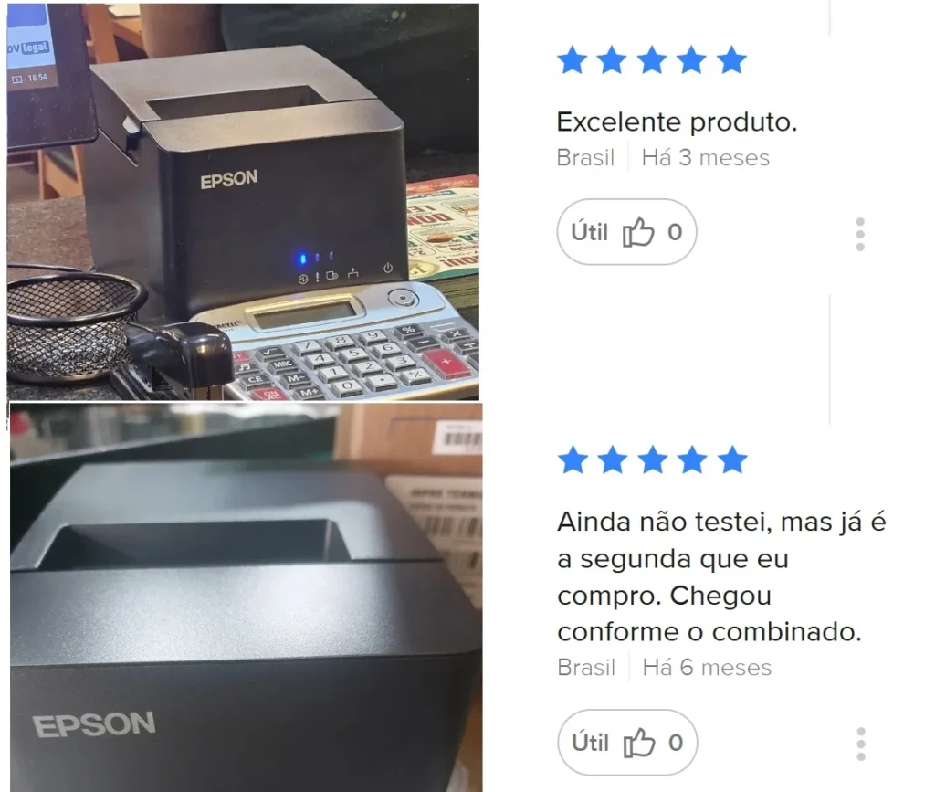 avaliacoes mercado livre epson tm 20 nao fiscal