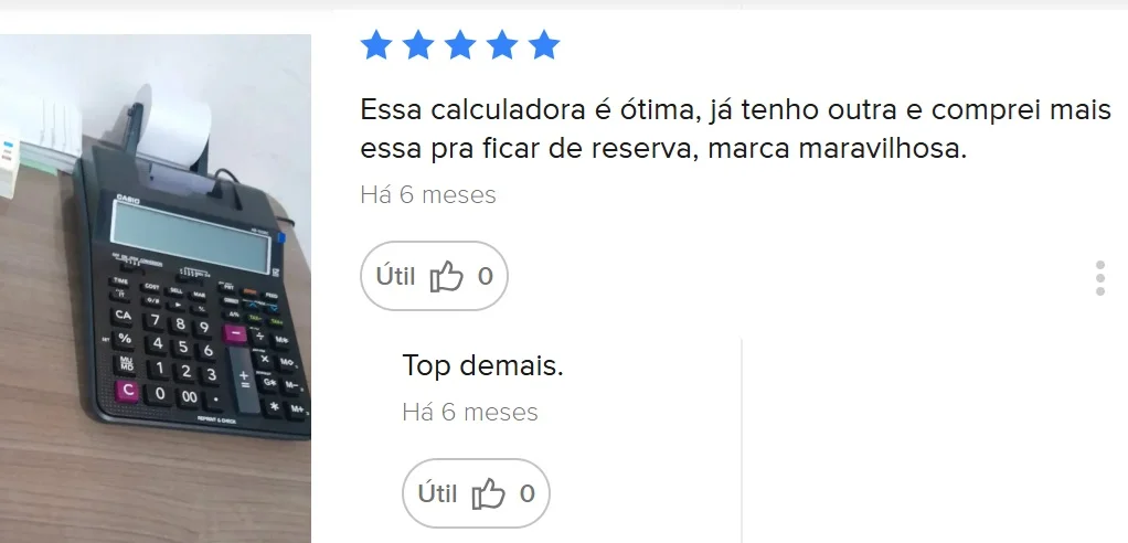 relato comprador casio calculadora