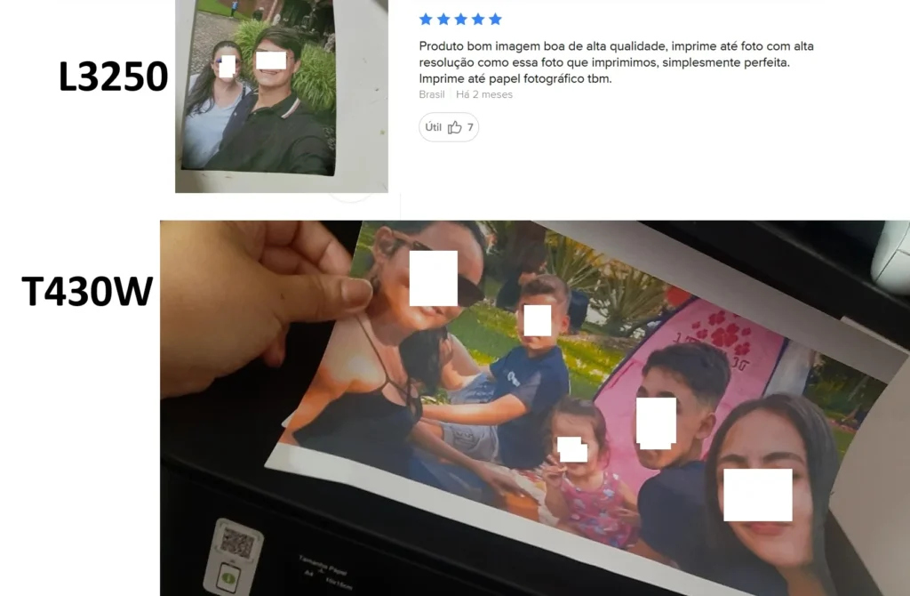 fotos reais tiradas na l3250 e t430w