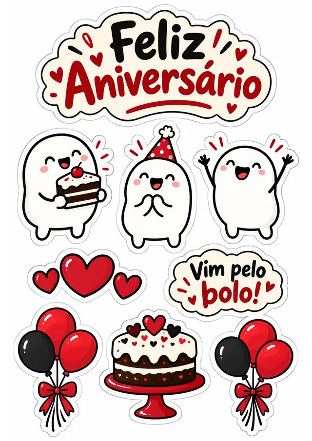 Topo de bolo Flork para imprimir — prévia da folha para recortar