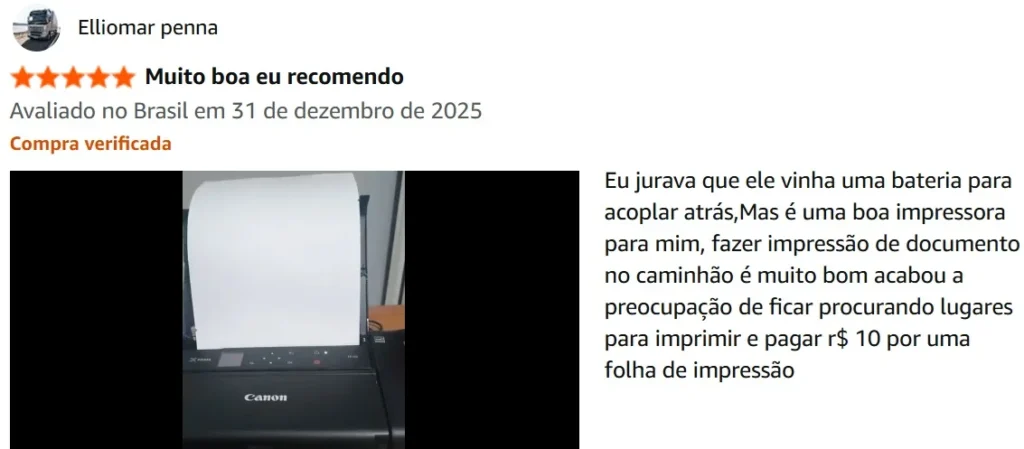 impressora a4 portatil canon relato de comprador