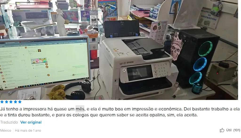 Epson workforce em operacao na bancada