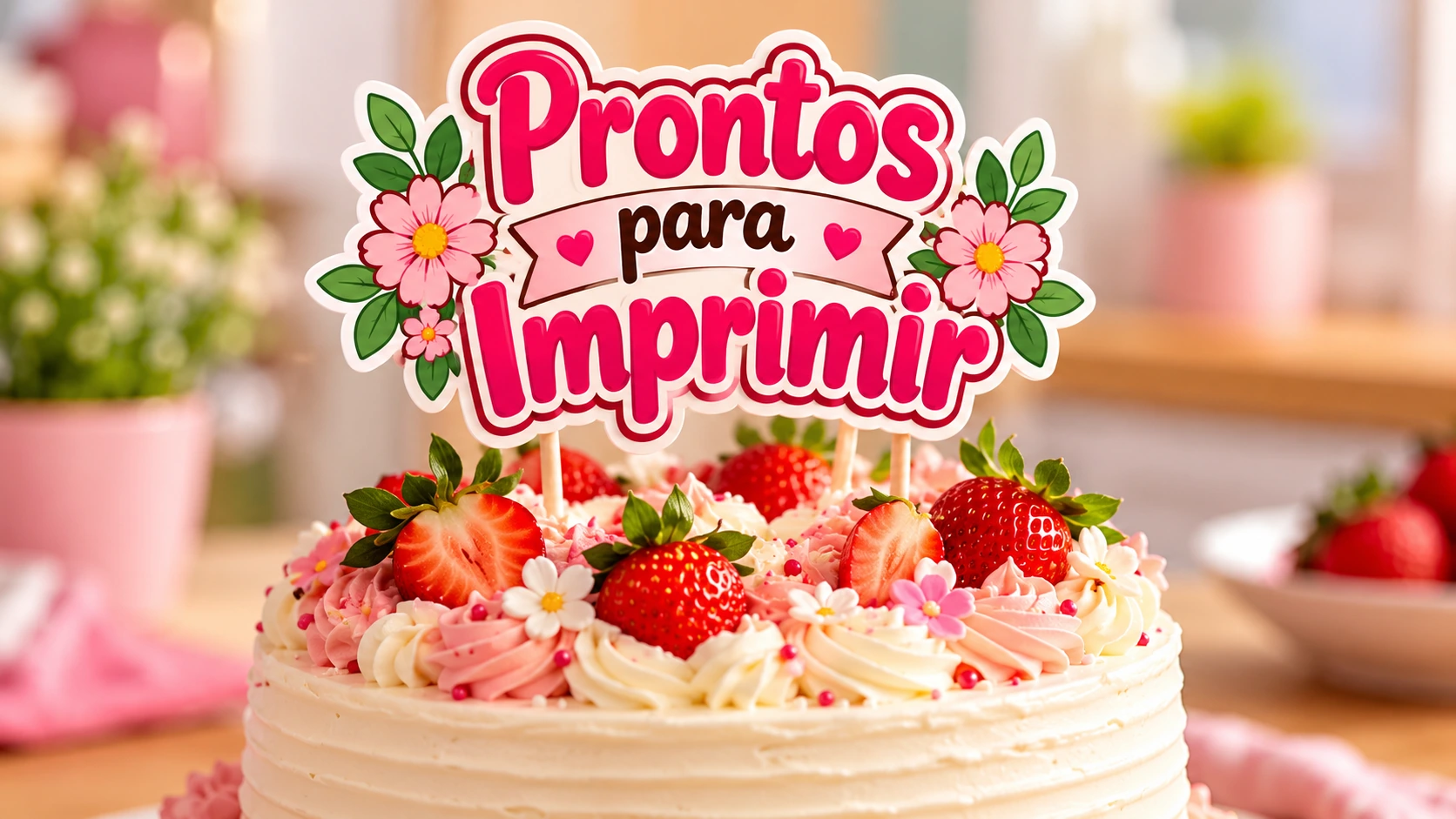 bolo com topo de bolo escrito prontos para imprimir